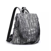 Čierno-biely kožený ruksak s príveskom 2v1 „Classic“