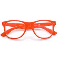 Oranžové číre imidžové okuliare Wayfarer