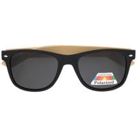 Čierne drevené polarizačné okuliare Wayfarer &quot;Wood&quot;