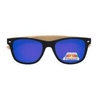 Modré drevené polarizačné okuliare Wayfarer &quot;Wood&quot;