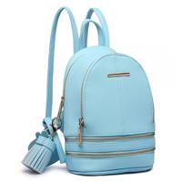 Modrý mini kožený batoh s príveskom „Minimal“