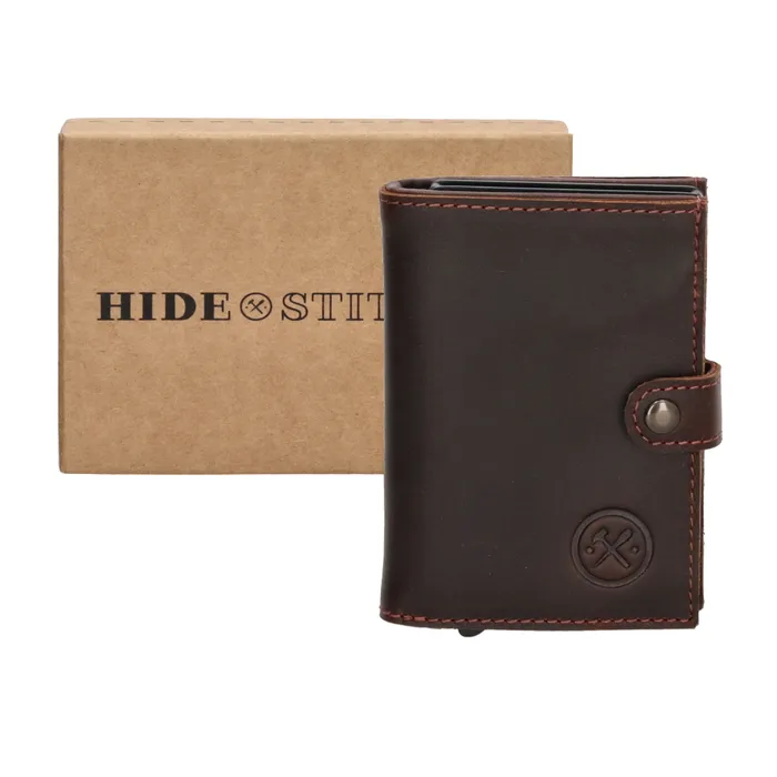 Tmavohnedá kožená peňaženka s RFID ochranou &quot;Protect&quot;